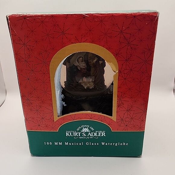 Kurt Adler Holy Family Musical Waterglobe Silent Night Christmas Nativity Scene - Picture 10 of 10